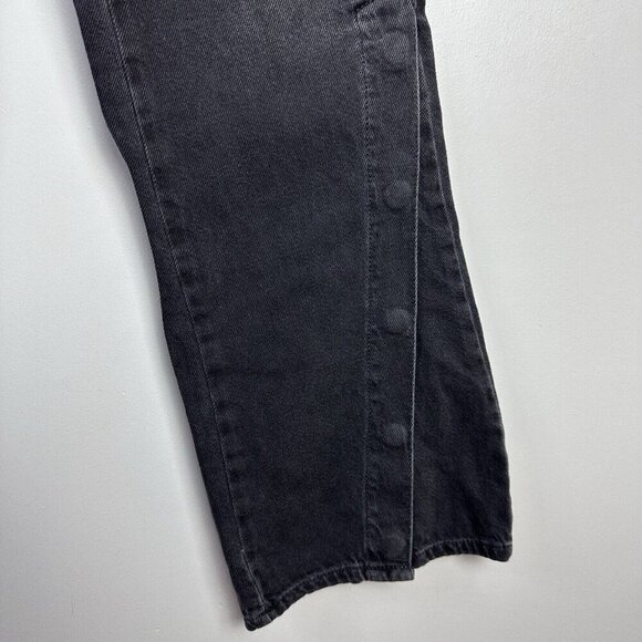 Free People We‎ the Free Button Fly Flare Jeans Womens Size 28 (28x30) Black - Picture 6 of 11